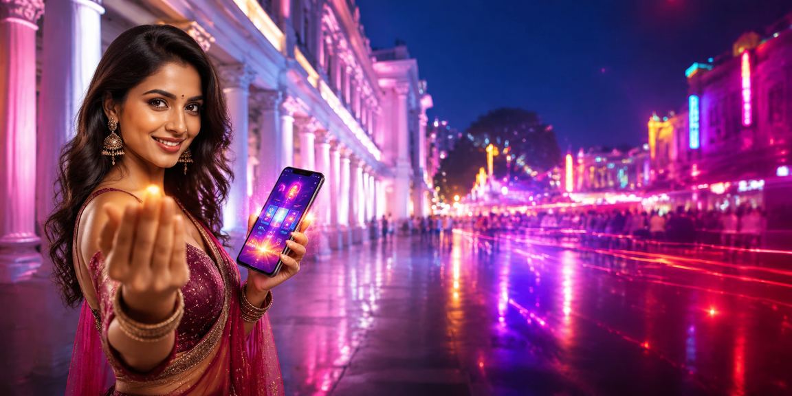 User placing sports bets on mobile app at night in Delhi Connaught Place